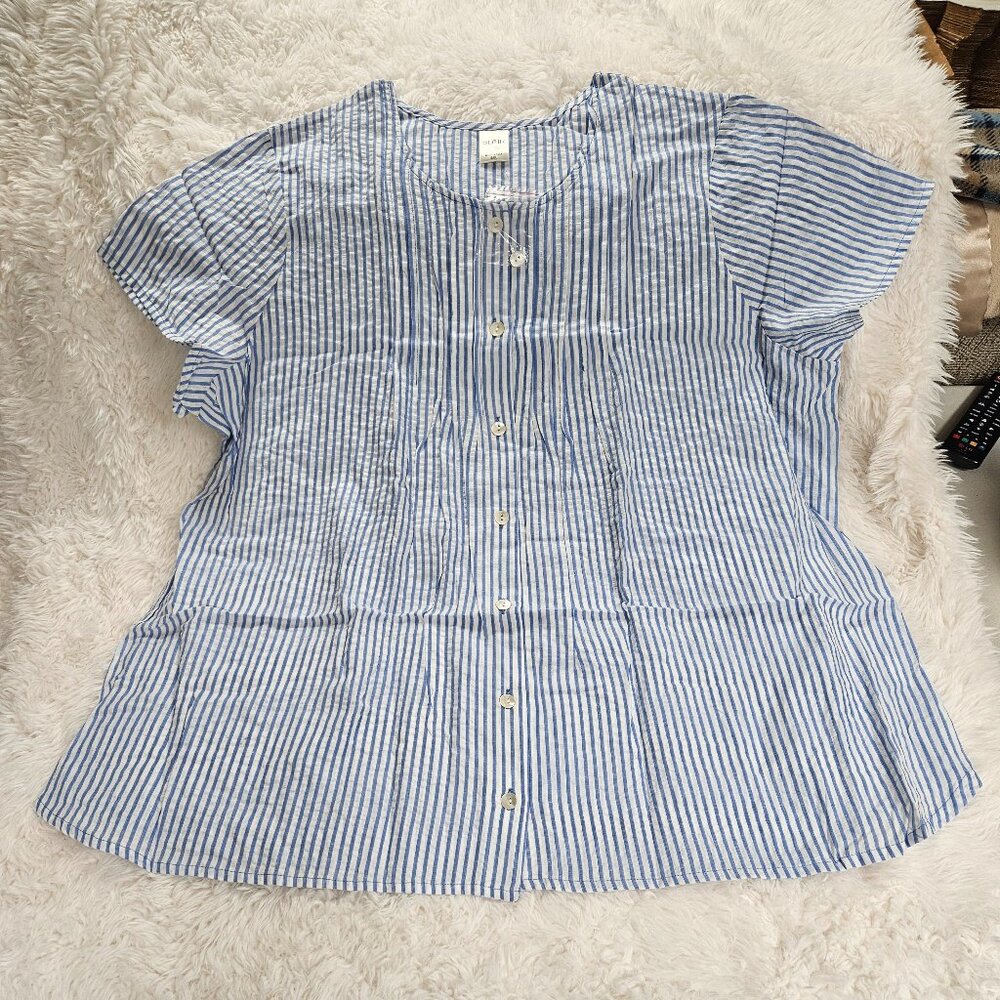 BLAIR 100% COTTON LIGHT BLUE STRIPED SHIRT - SIZE 3X